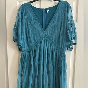 PinkBlush Teal Lace Maternity Dress Size 1x